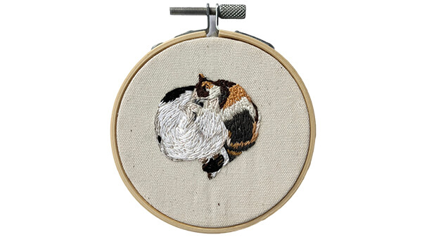 猫の刺繍