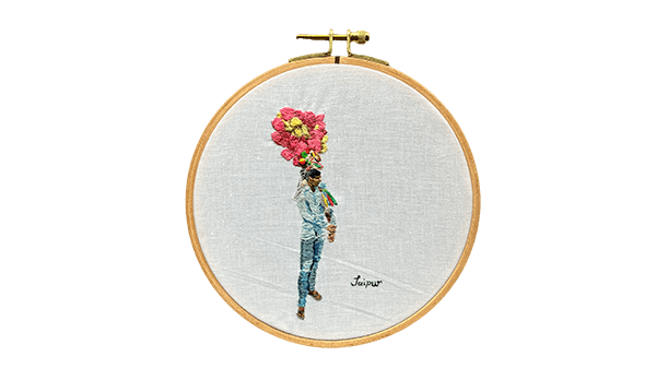 インド綿商人の男性の刺繍