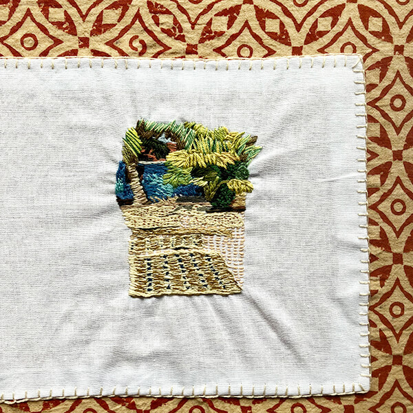 インド刺繍のプロセスの刺繍-