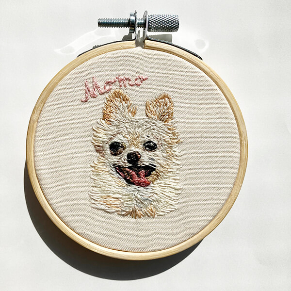 ももちゃんの刺繍-