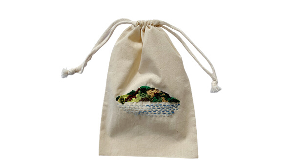 しまなみの巾着刺繍