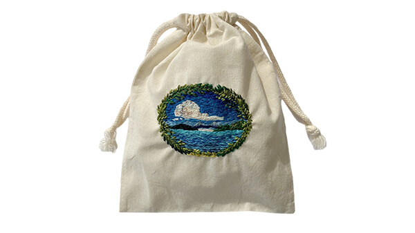 しまなみの巾着刺繍